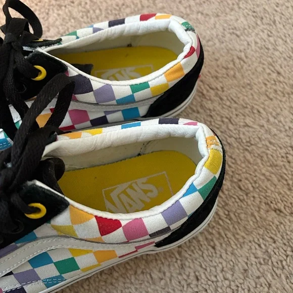 Vans Old Skool Rainbow Checkerboard Sneakers - Picture 7 of 8